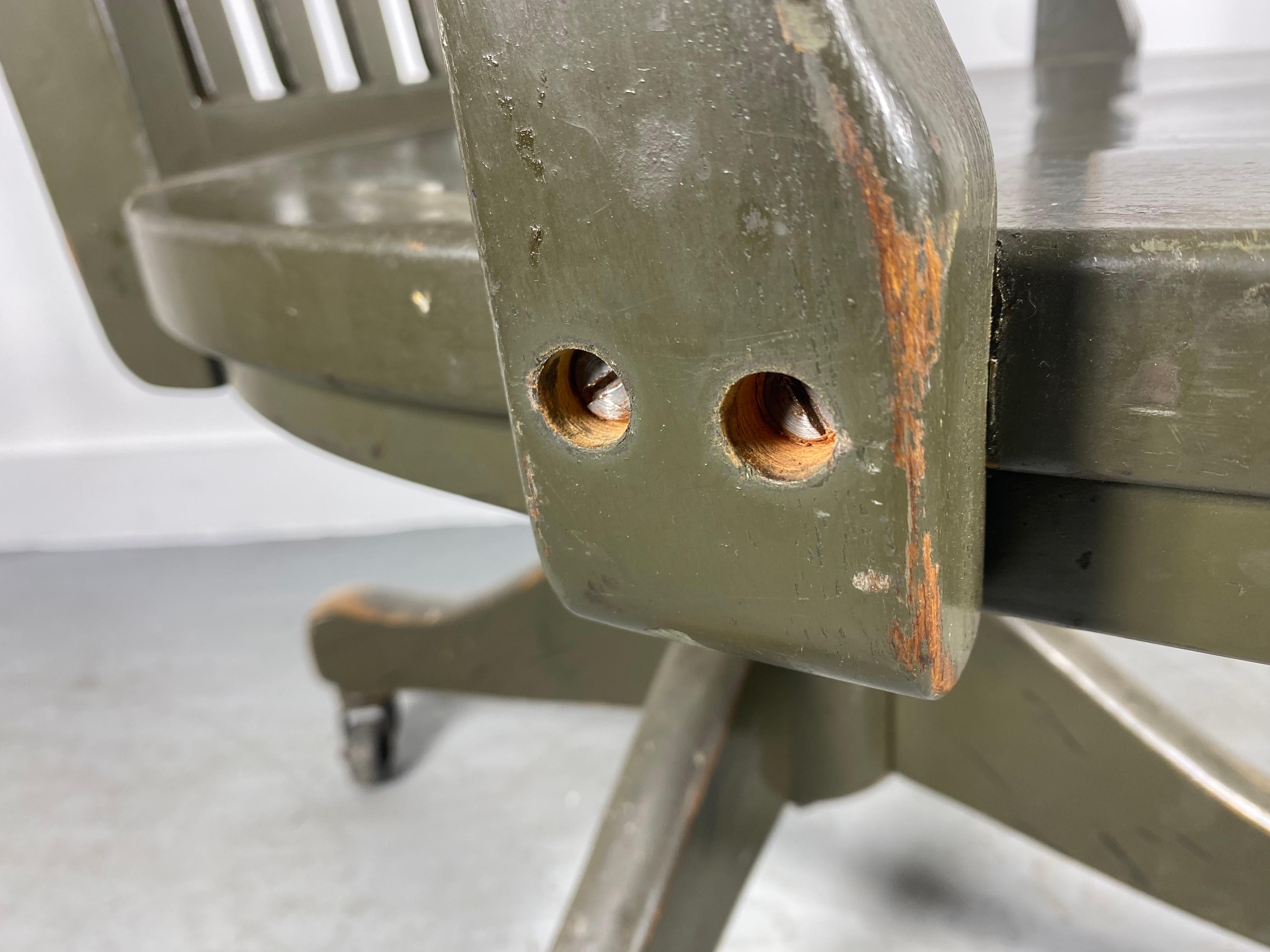 Mid-20th Century Classic Antique Industrial Tilt Swivel Desk / Task Chair, Curtiss-Wright Corp