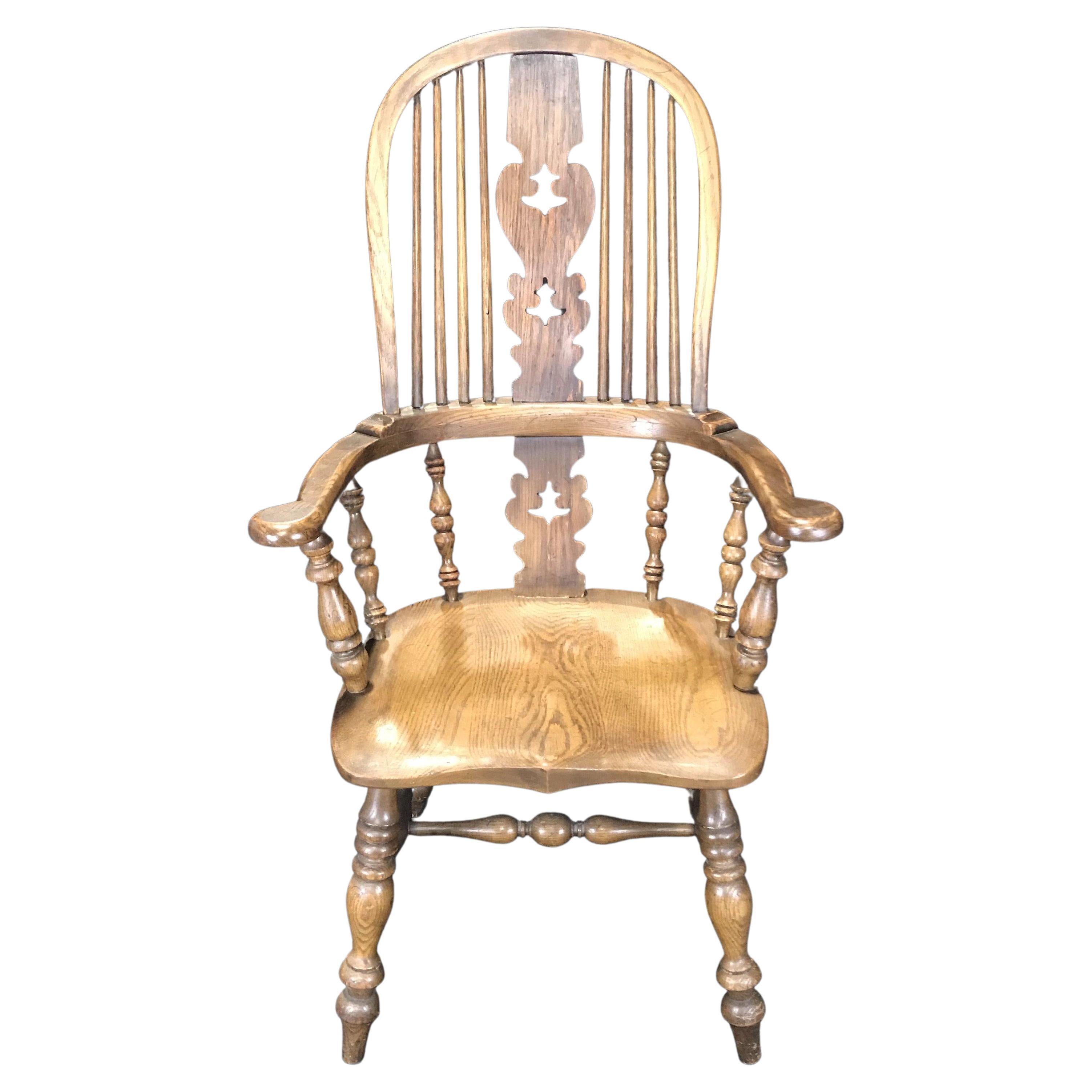 Classic Antique Oak British Windsor Arm Chair