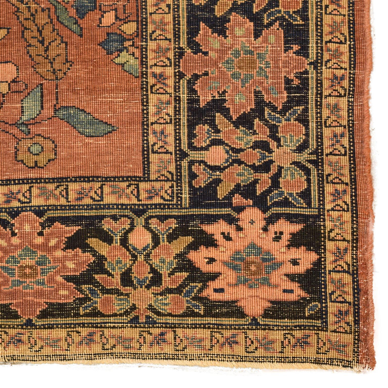 Wool Antique 1880s Persian Farahan Rug with Sarouk Design, 3' x 5'