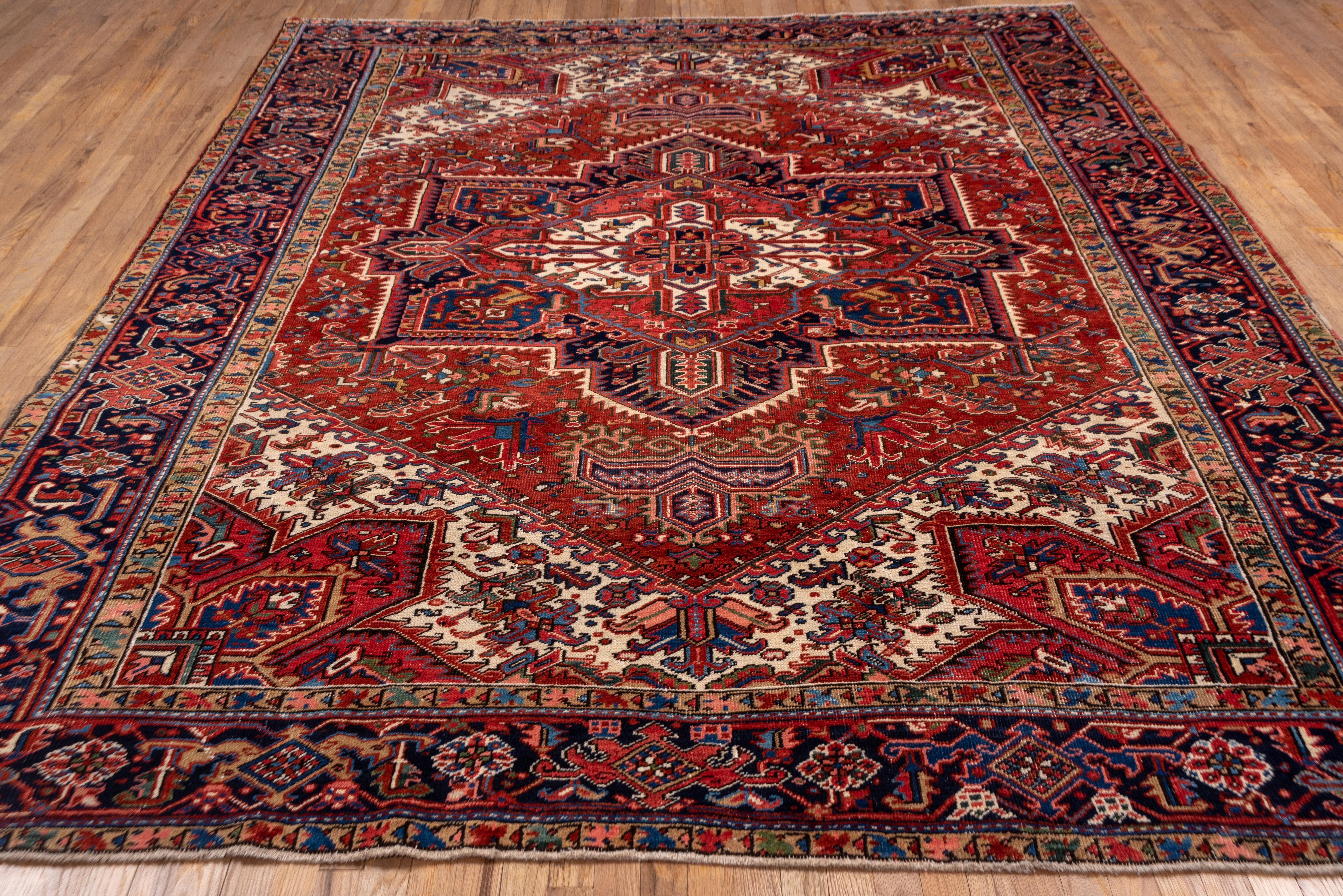 Classic Antique Persian Heriz Rug with Warm Tones, Circa 1930s In Good Condition In New York, NY