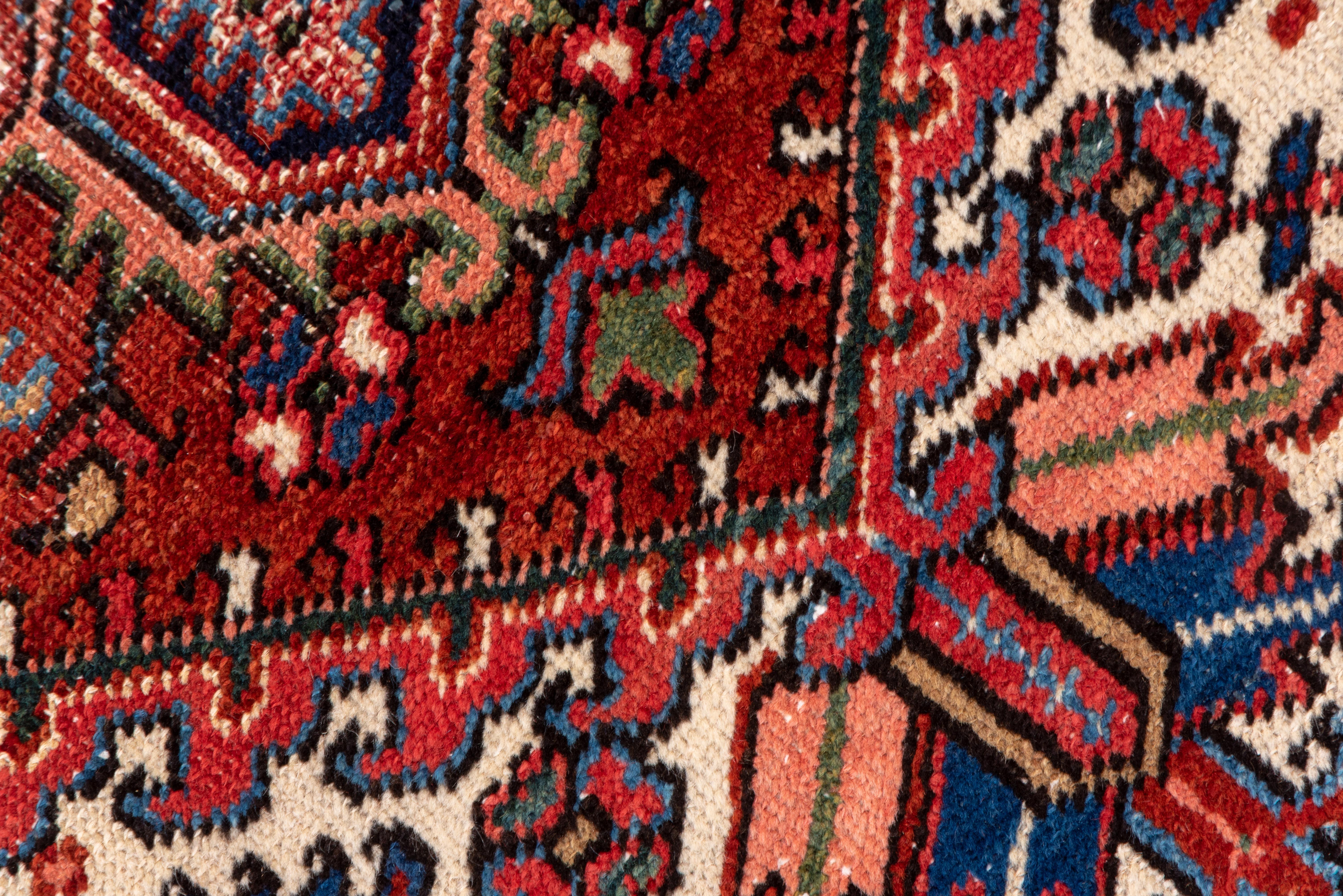 Wool Classic Antique Persian Heriz Rug with Warm Tones, Circa 1930s