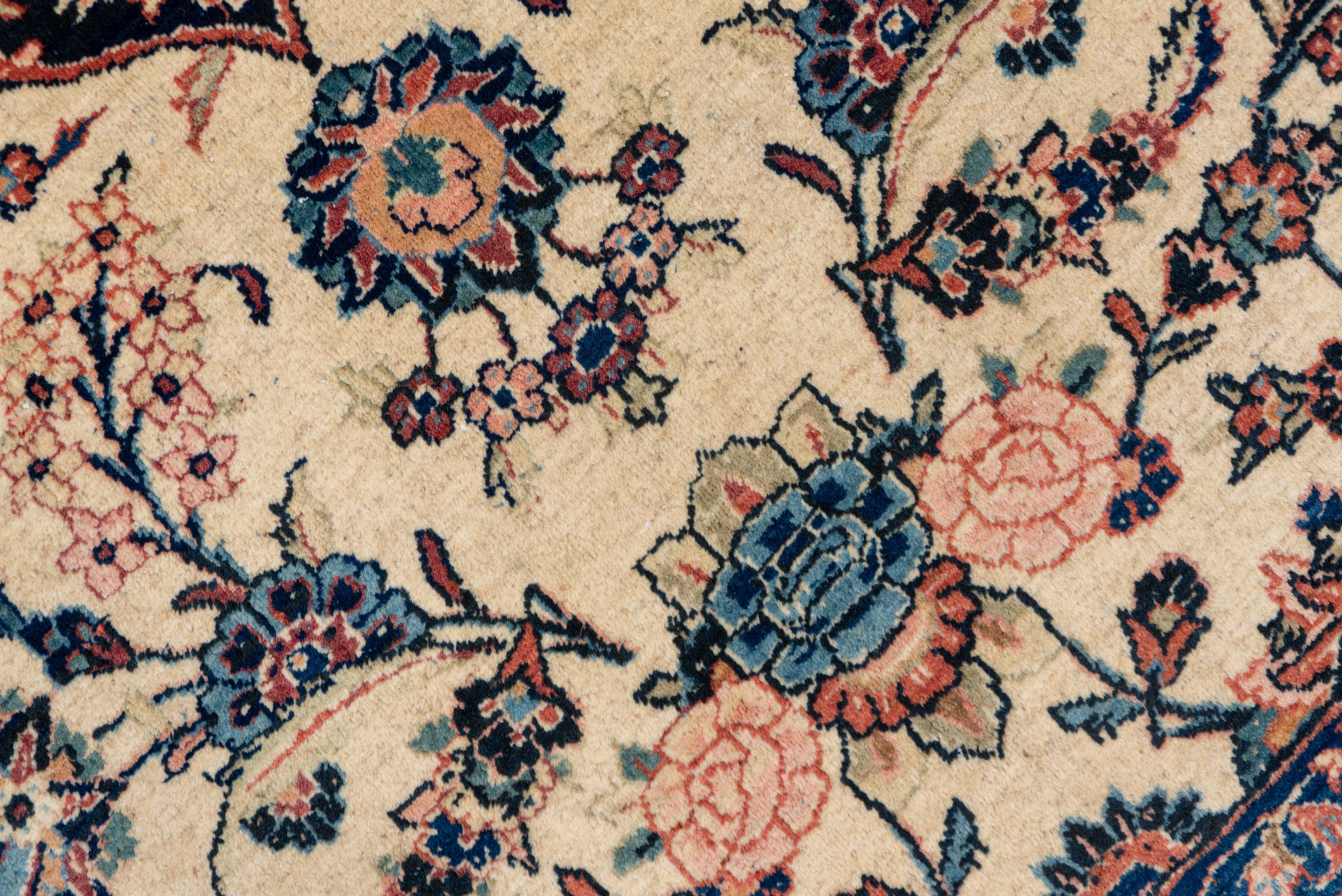 Wool Classic Antique Persian Kashan Rug, Floral Field with a Center Medallion