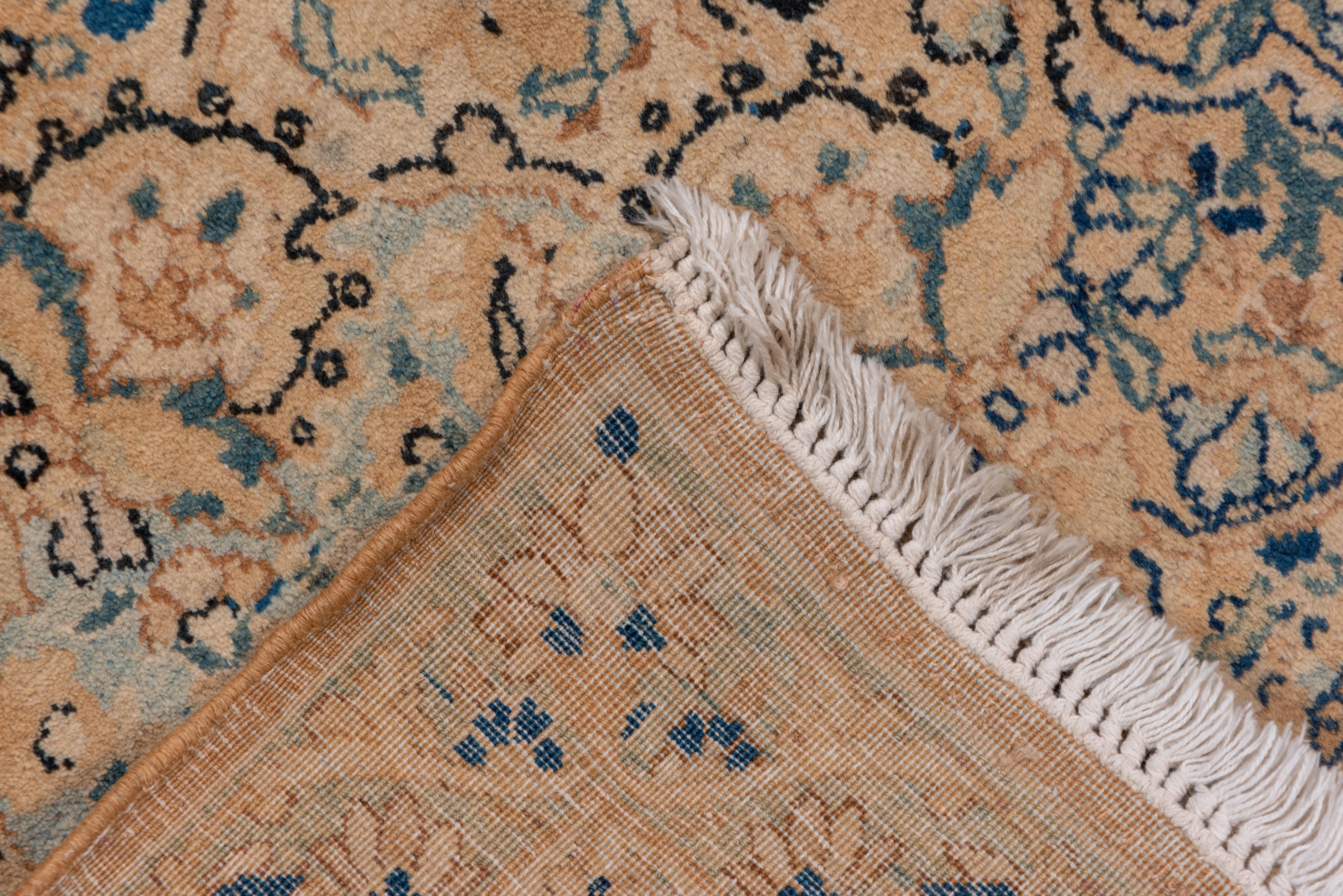 Wool Classic Antique Persian Kerman Carpet, Beige & Blue Palette, circa 1930s For Sale