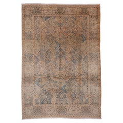 Classic Vintage Persian Kerman Carpet, Beige & Blue Palette, circa 1930s