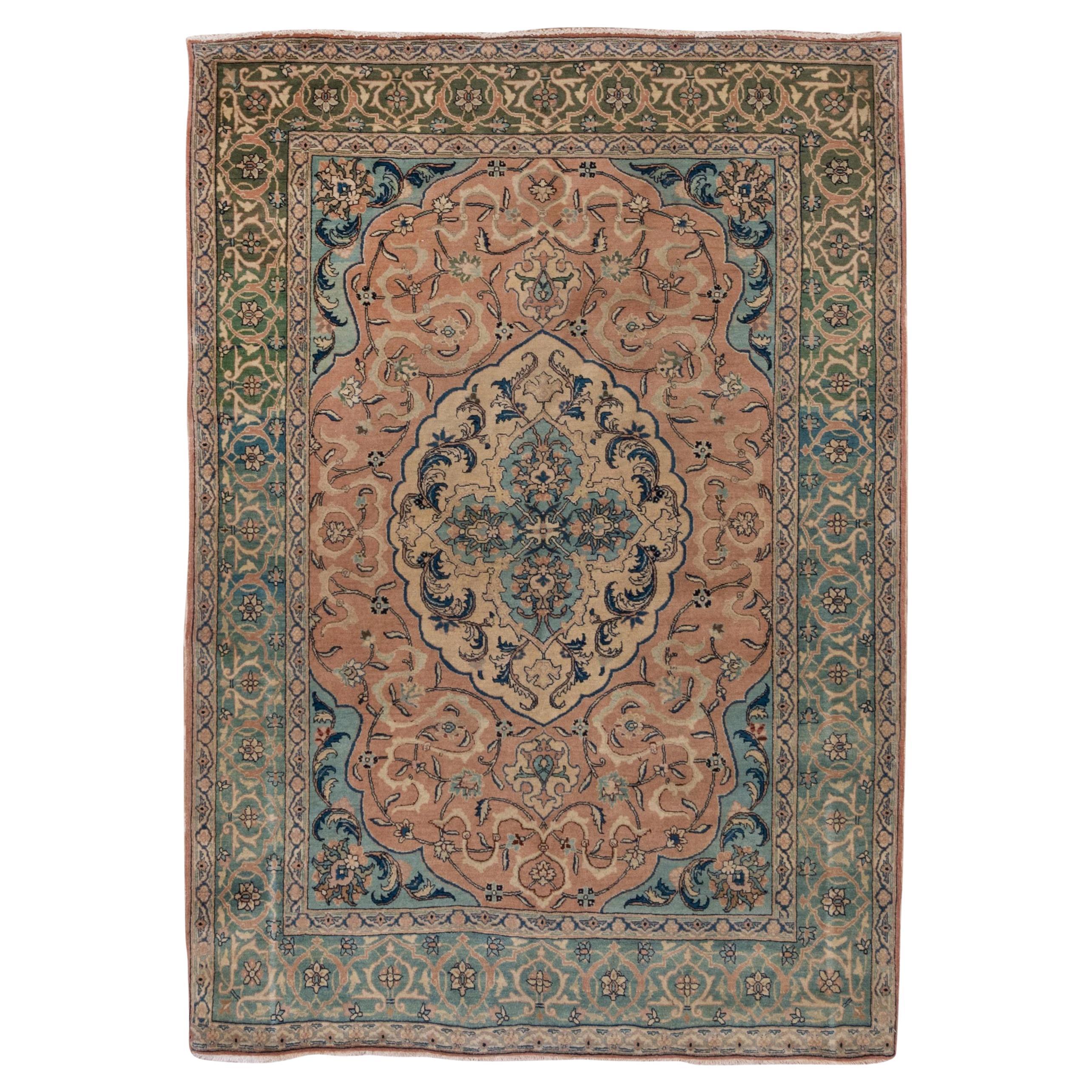 Classic Antique Persian Tabriz Rug, Amazing Colors For Sale