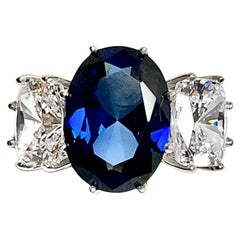 Classic Antique Style 10-carat Burma Sapphire Diamond Costume Jewelry Ring