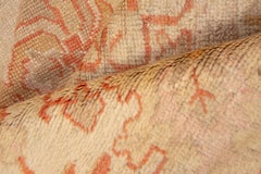Classic Antique Turkish Oushak Carpet, Yellow Field, Colorufl Accents