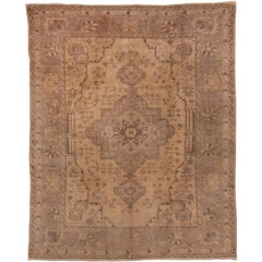 Classic Antique Turkish Oushak Rug, Lavender Tones, circa 1920s