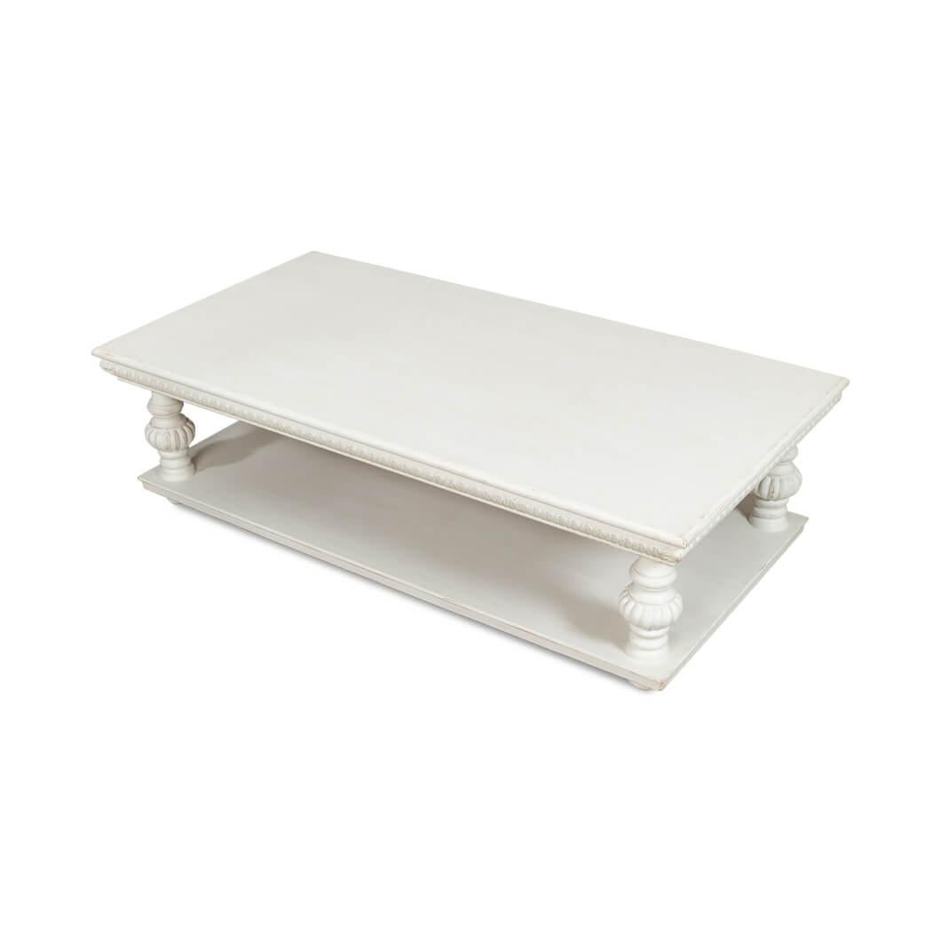 Asian Classic Antique White Coffee table For Sale