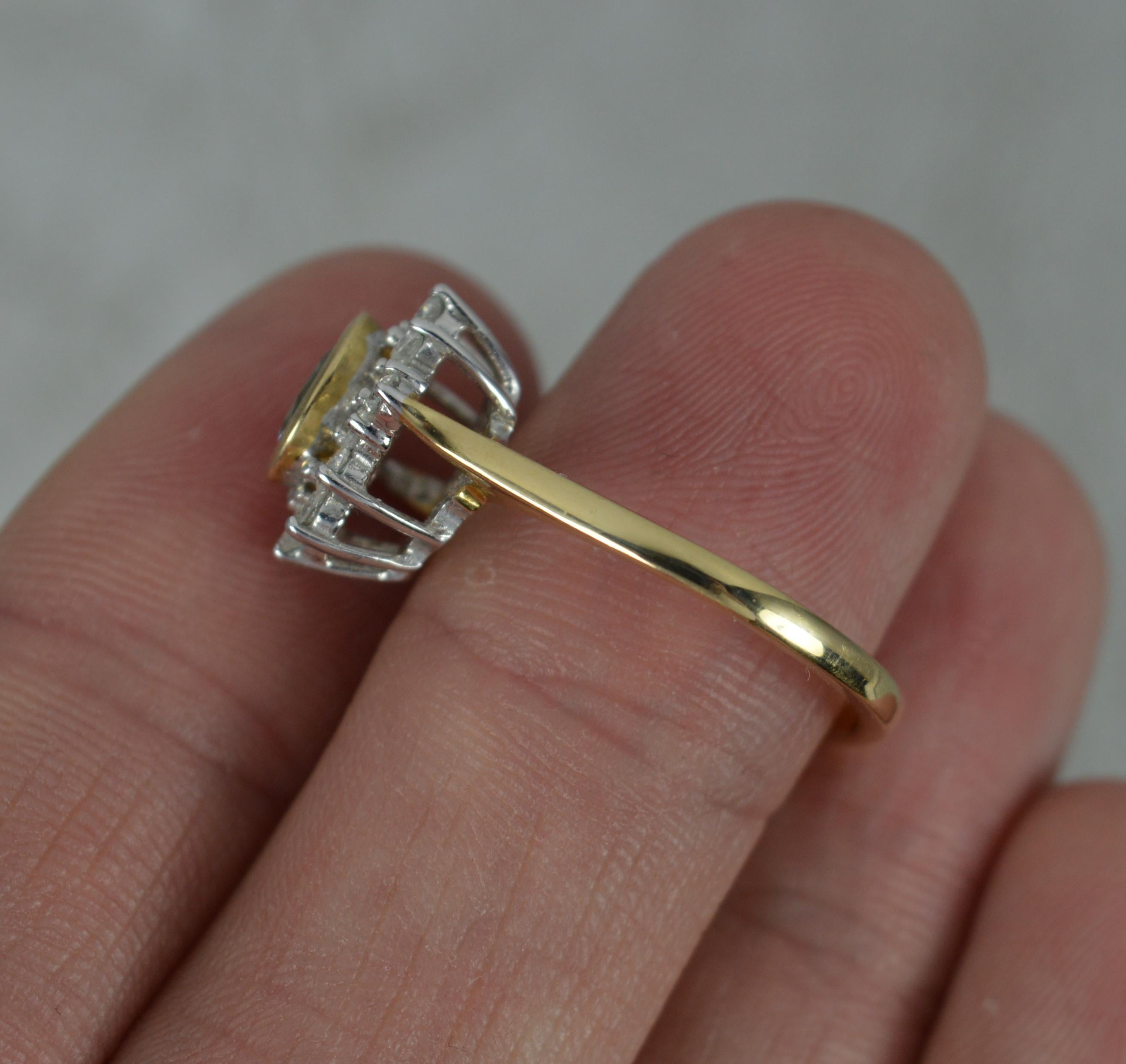 Women's Classic Aquamarine & 0.48ct Diamond 9ct Gold Cluster Ring