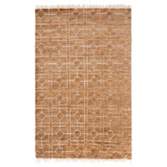 Classic Architectural Customizable Breezeblock Weave Rug in Straw X-Large