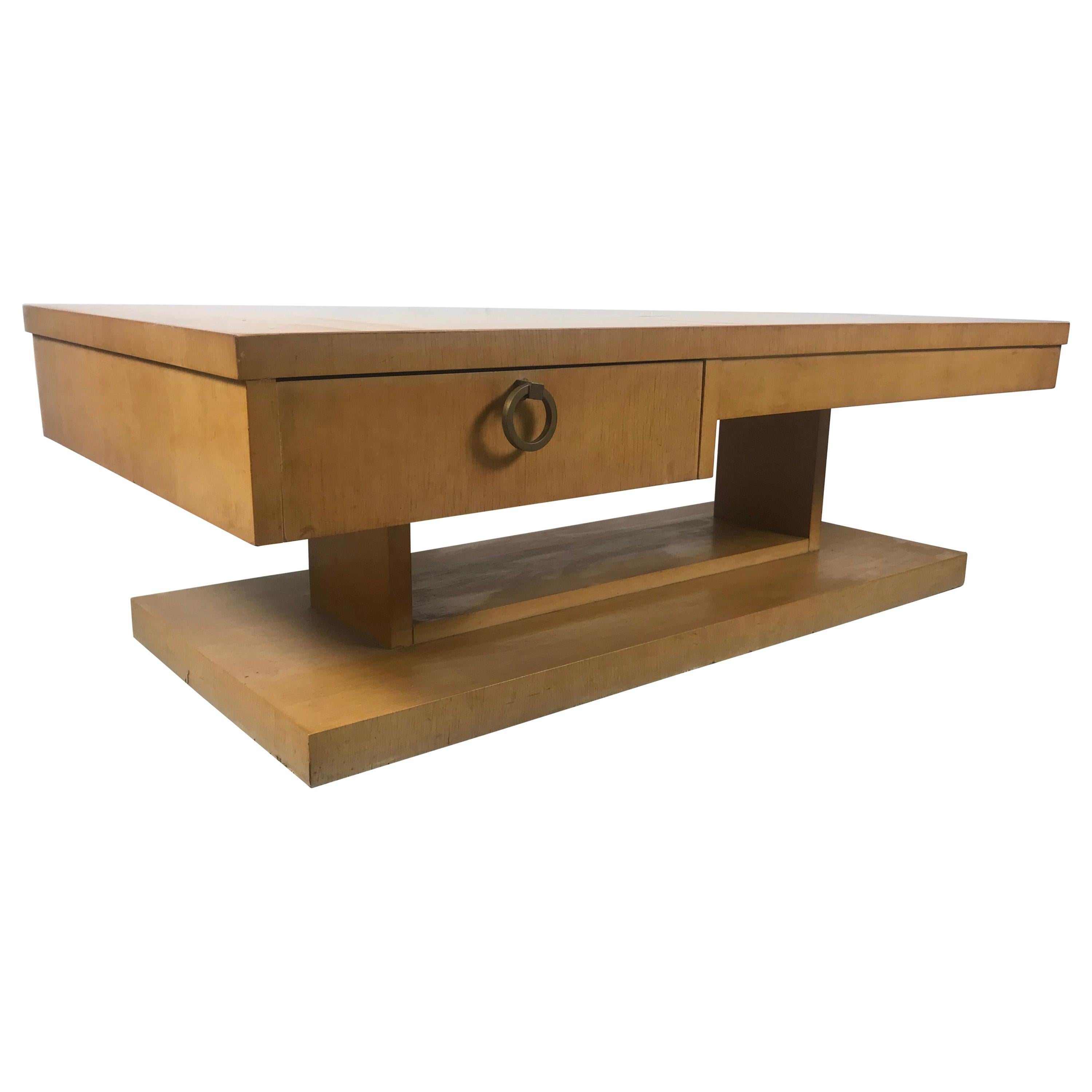 Classic Architectural Mid-Century Modern Coffee/Cocktail with Drawer by Lane