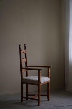 Classic Armchair in Oak & Lambswool Seat, Danish Mid Century Modern, 1950s