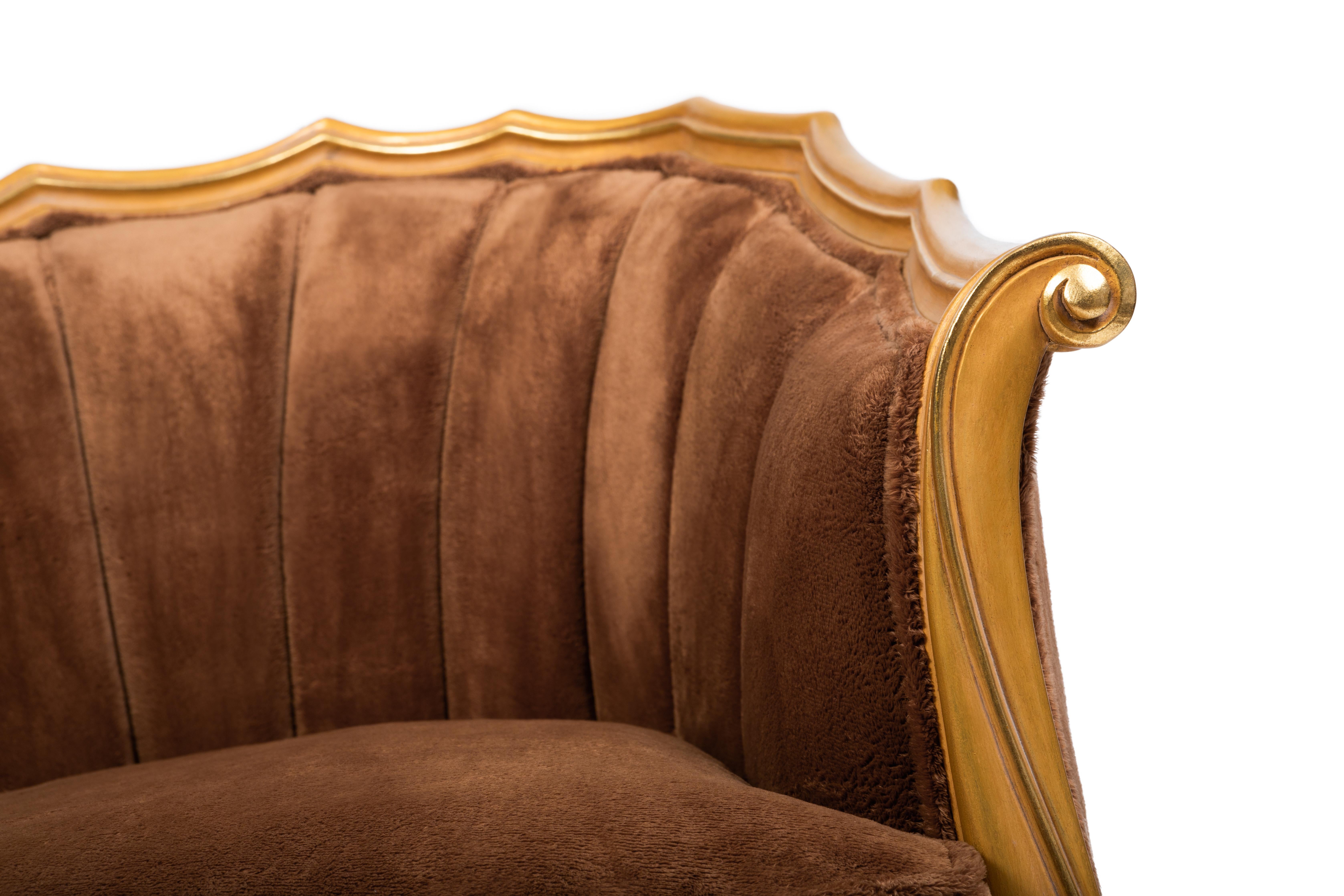 Sillón Clásico Inspirado en el Estilo Louise Philippe, Tallado a Mano Totalmente Made in Italy Italiano en venta