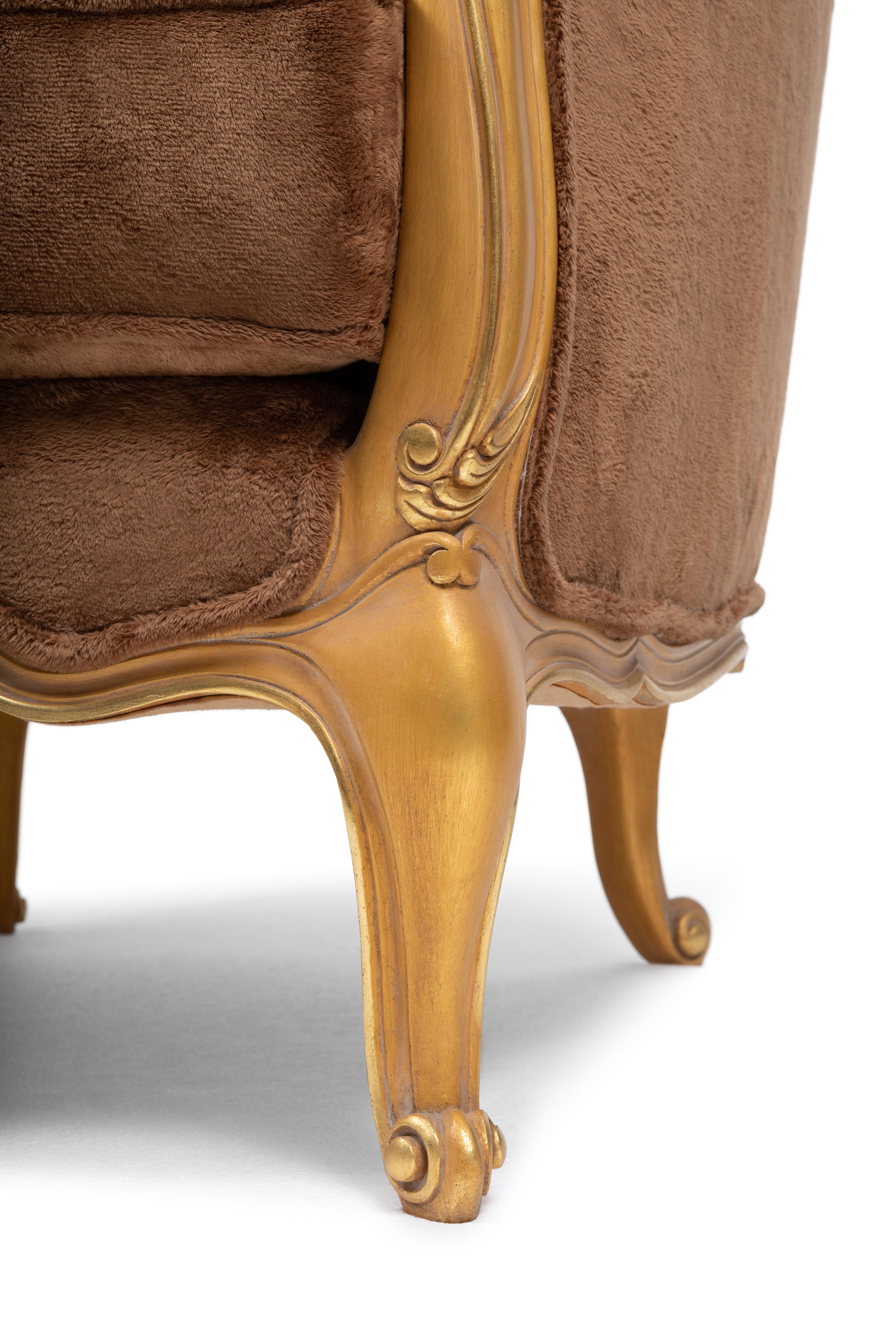 Sillón Clásico Inspirado en el Estilo Louise Philippe, Tallado a Mano Totalmente Made in Italy Tallado a mano en venta