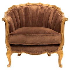 Classic Armchair Louise Philippe Style Inspired, Hand Carved Fully Made in Italy