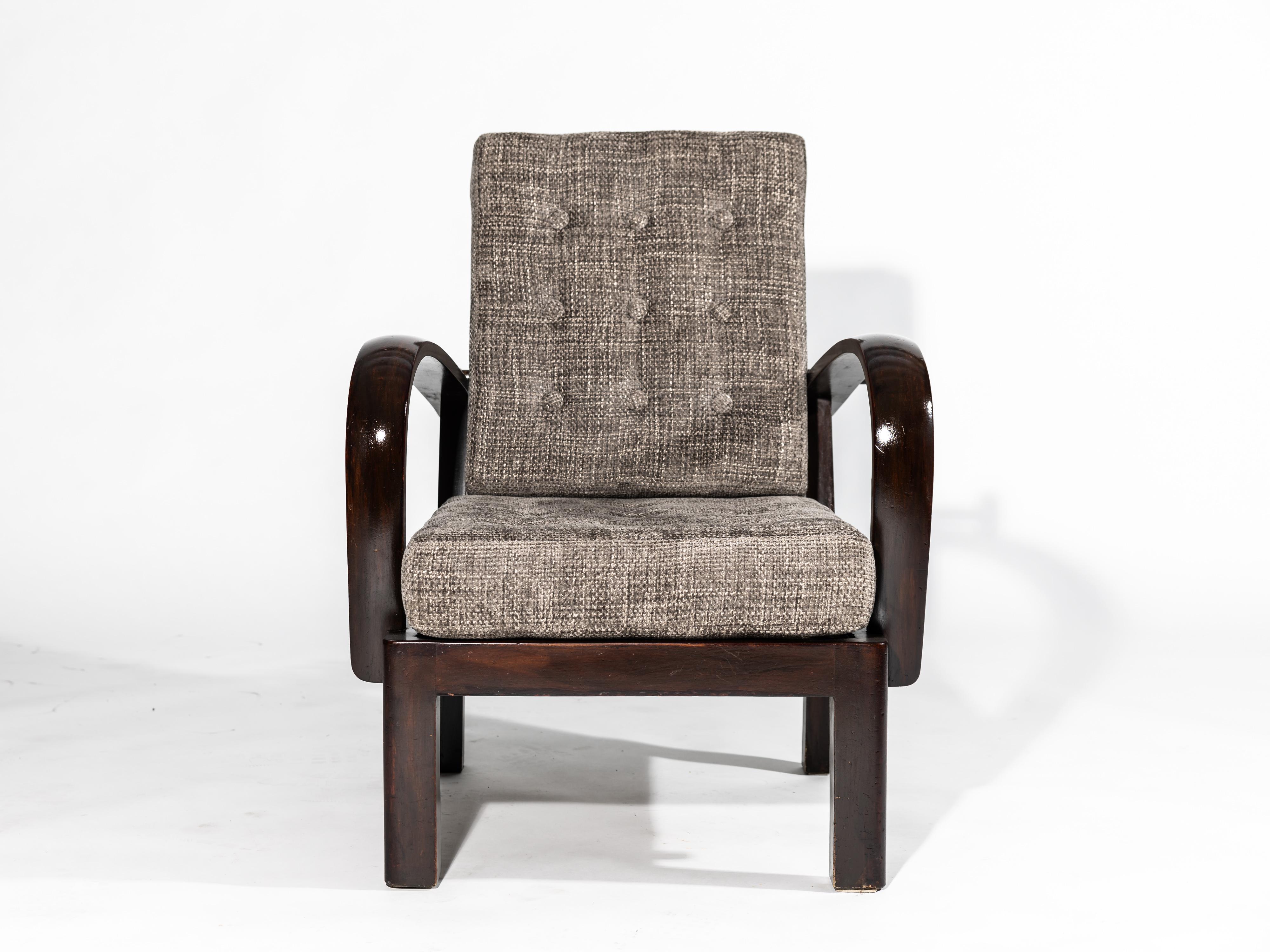 Sillón clásico, llamado canadiense, Art Decó años 20, checo principios del siglo XX en venta
