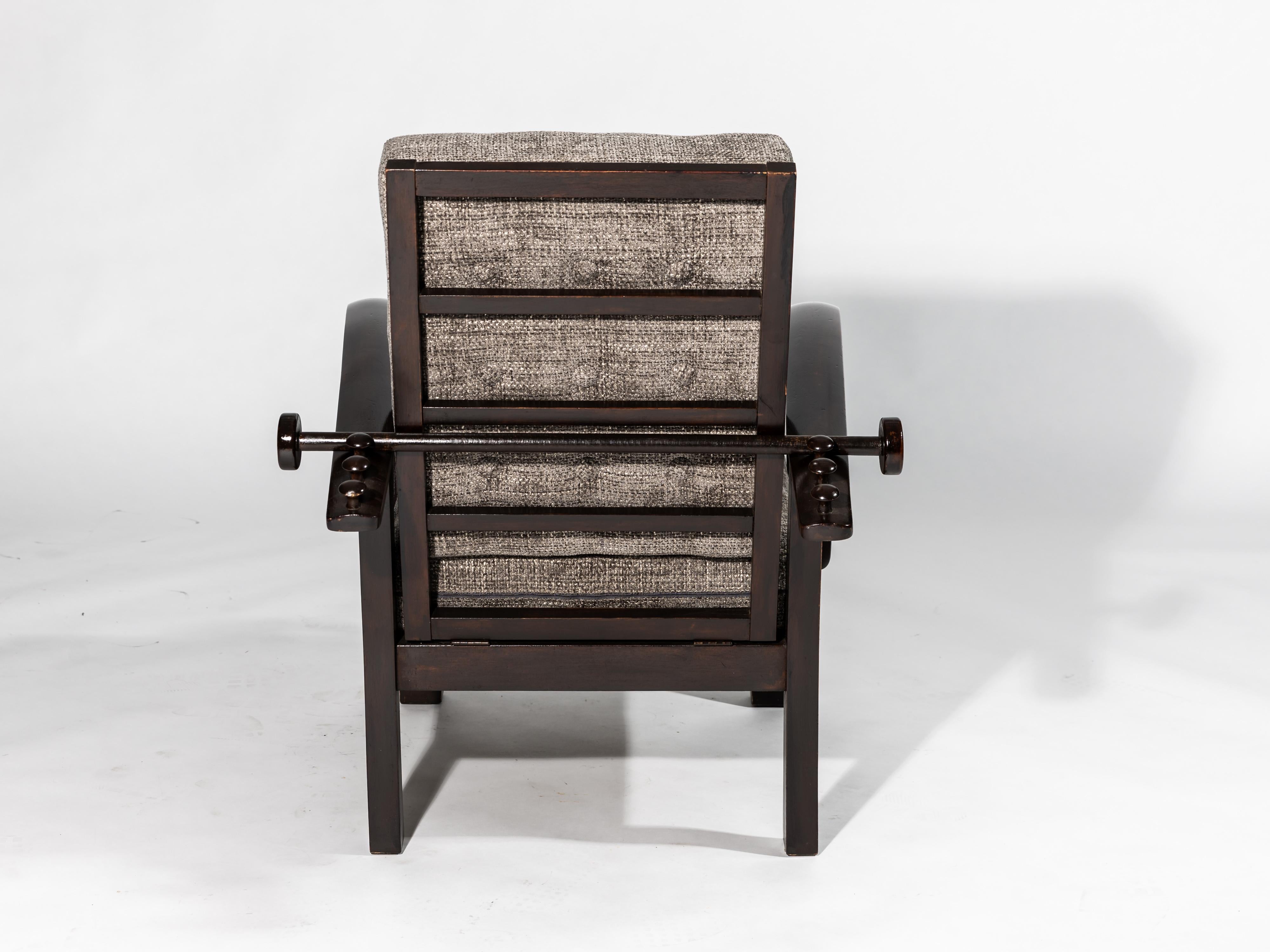 Sillón clásico, llamado canadiense, Art Decó años 20, checo en venta 1