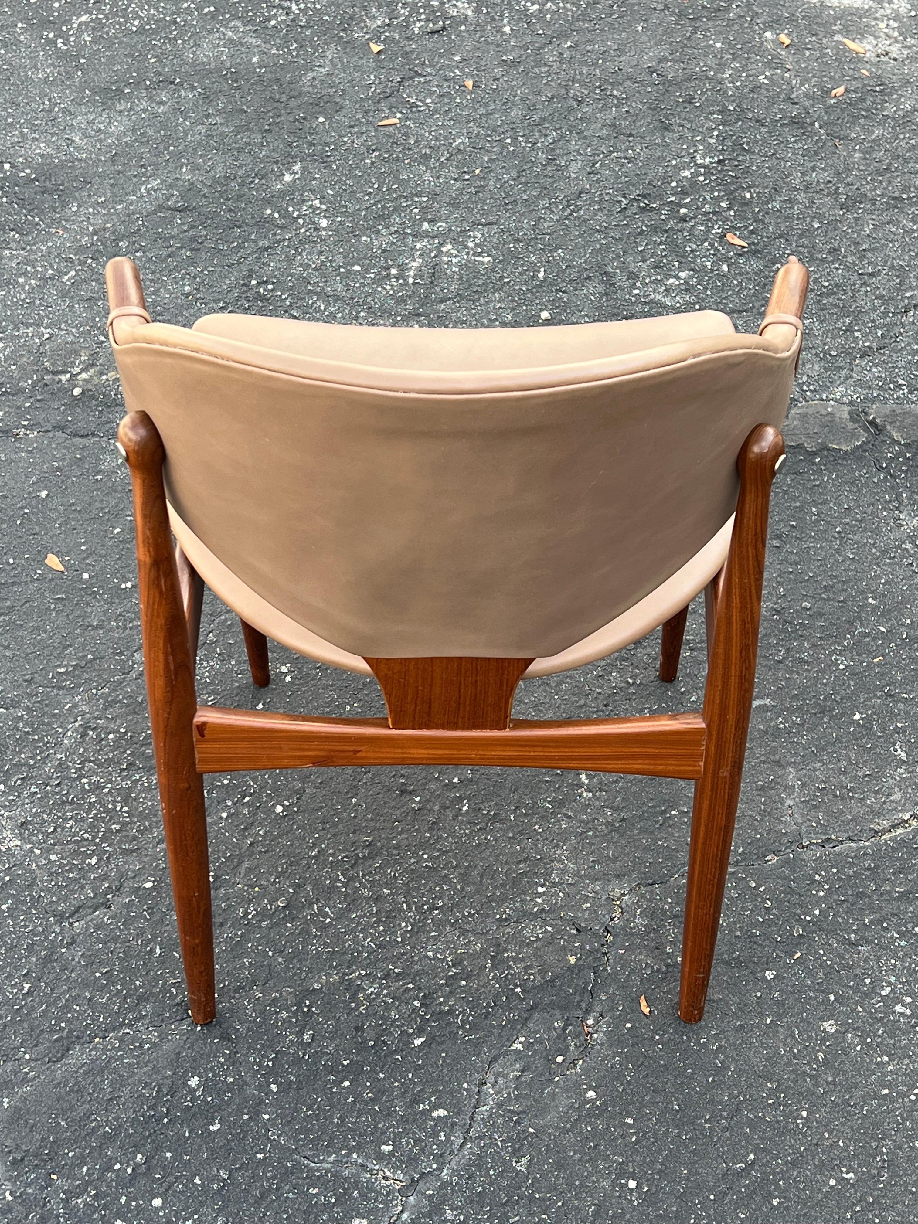Classic Arne Vodder Leather And Teak Chair For Mahjongg Holland 1964 For Sale 1
