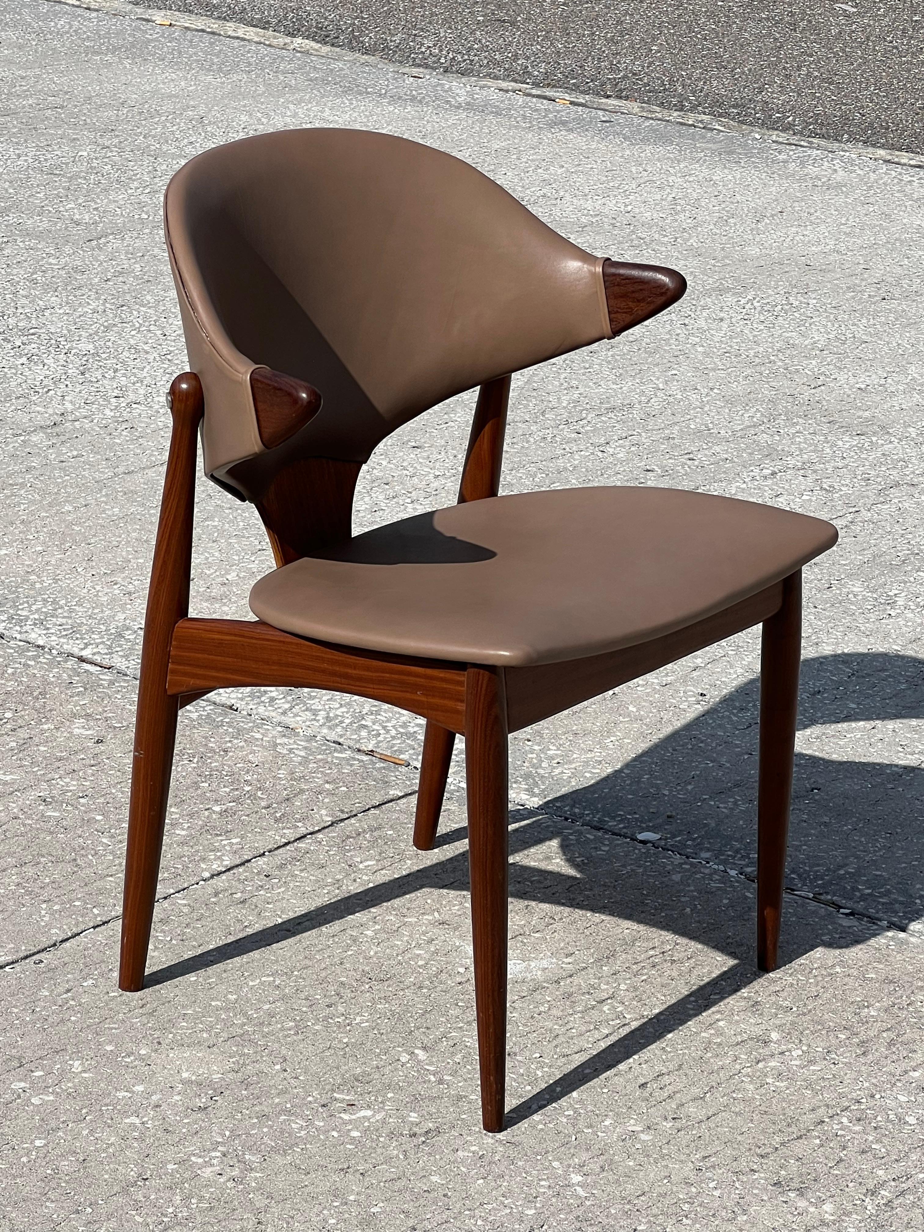 Classic Arne Vodder Leather And Teak Chair For Mahjongg Holland 1964 For Sale 3