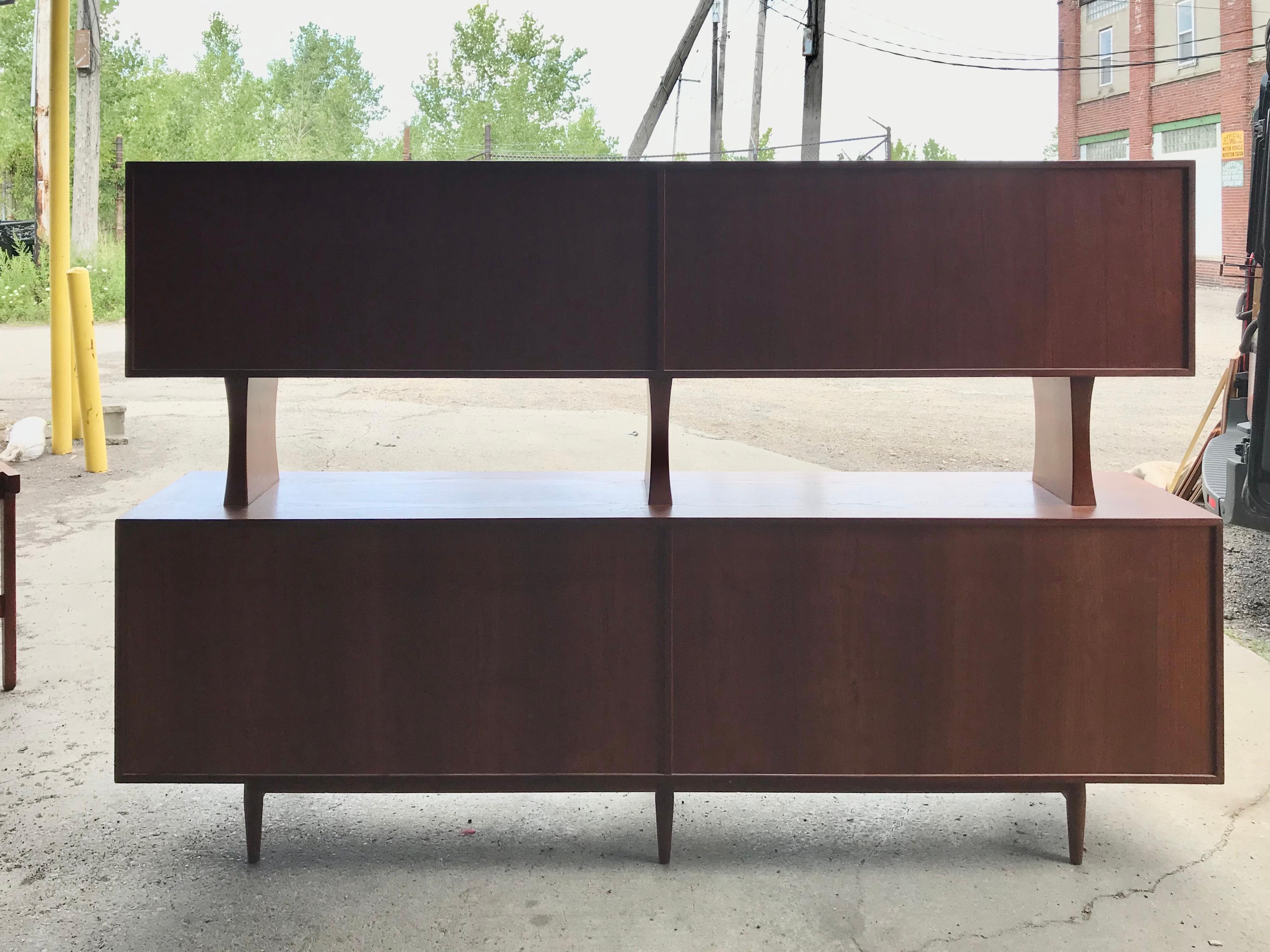 Laminate Classic Arne Vodder Sideboard with Top, Model 29A, Reversible Doors, Denmark For Sale