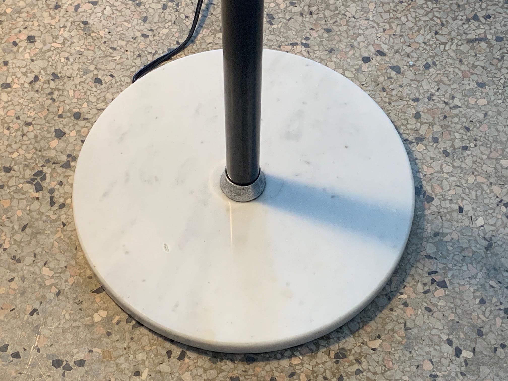Classic Arredoluce Triennale Floor Lamp with White Marble Base In Good Condition For Sale In St.Petersburg, FL