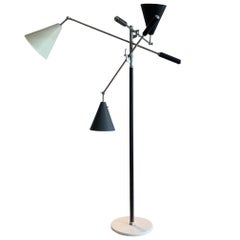 Vintage Classic Arredoluce Triennale Floor Lamp with White Marble Base
