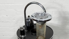 Classic Art Deco / Machine Age Black and Chrome SMOKADOR table / Ash Stand
