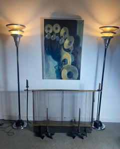 Classic Art Deco / Machine Age Triple Cone Aluminum & Chrome Torchere's