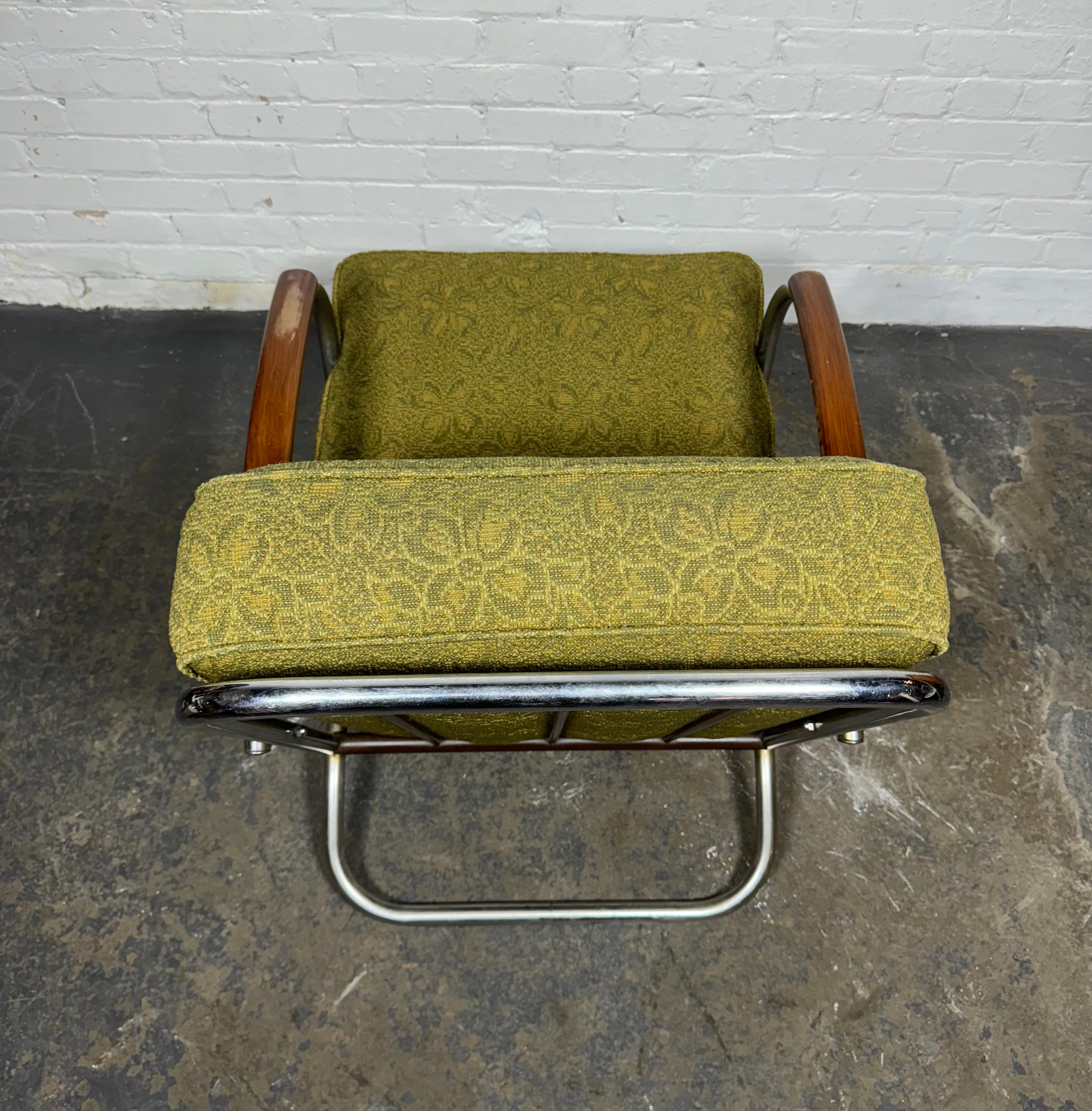 Classic Art Deco / Machine Age Tubular Chrome Lounge Chair by  Kem Weber 3