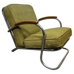 Classic Art Deco / Machine Age Tubular Chrome Lounge Chair by  Kem Weber