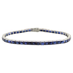 Bracciale Art Line in platino e zaffiro in stile Art Deco classico
