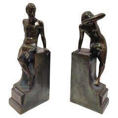 Classic Art Nude Bronze Bookends