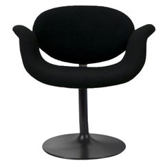 Classic Artifort All Black Little Tulip Armchair in Raf Simons Fabric
