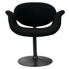 Classic Artifort All Black Little Tulip Armchair in Raf Simons Fabric