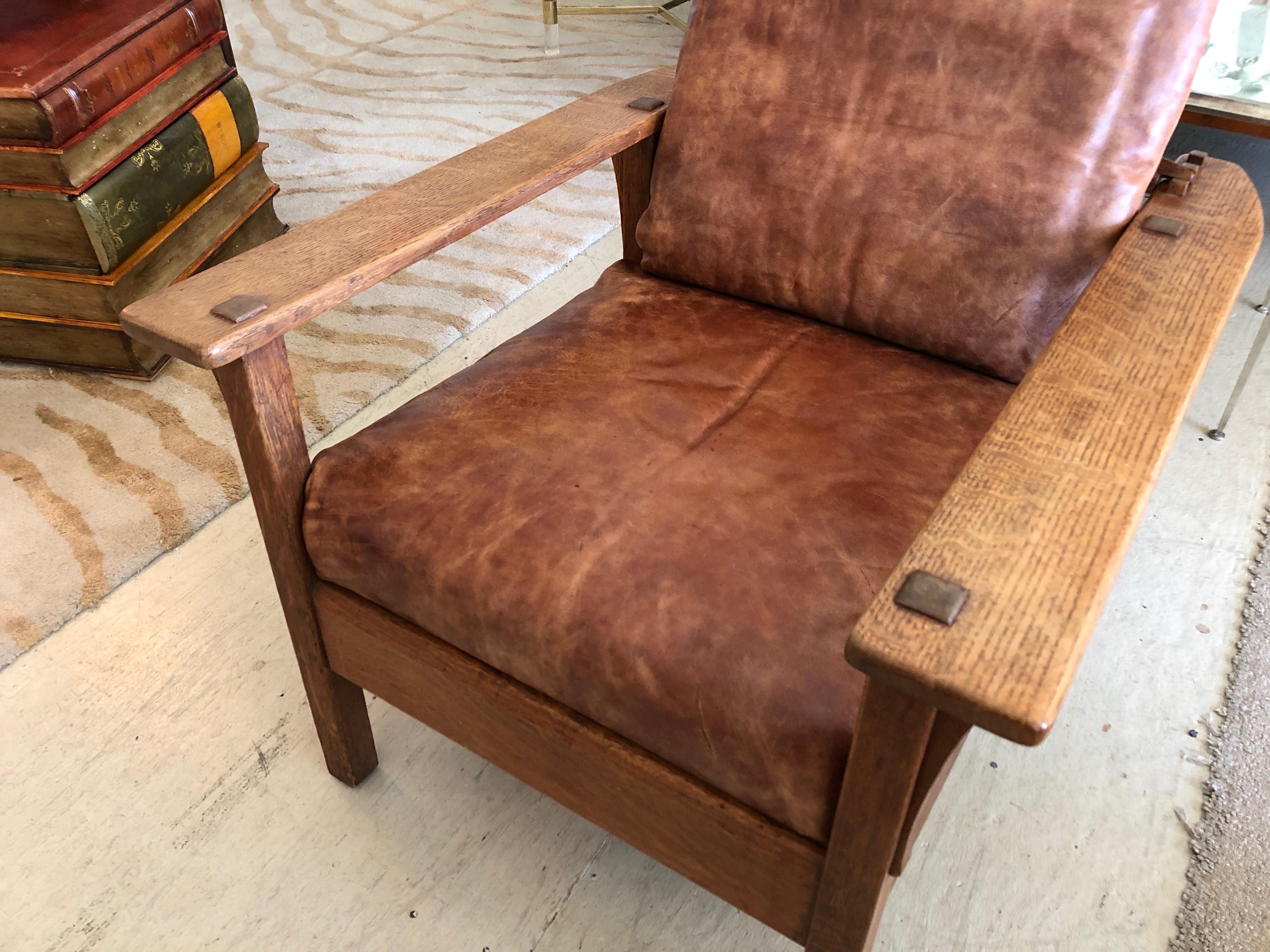 arts and crafts leather chair