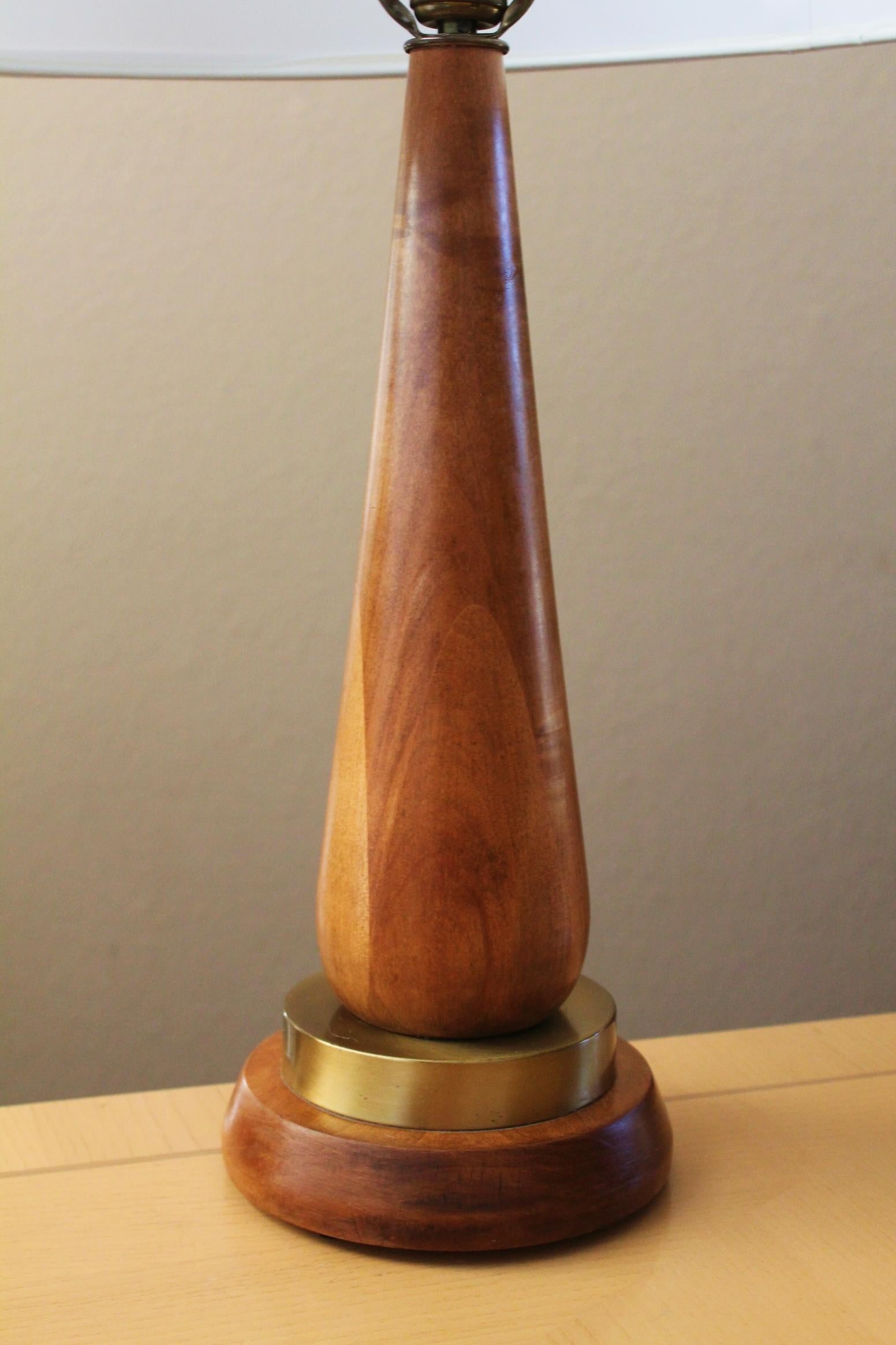 Arts and Crafts Classic Arts & Crafts Wood Lamp Handcrafted 1950 Mid Century Danish Modern Decor For Sale
