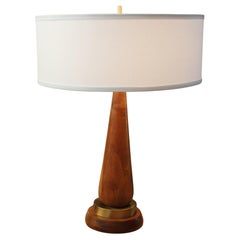 Classic Arts & Crafts Wood Lamp Handcrafted 1950 Mid Century Danish Modern Decor