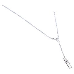 Classic Baguette-Cut White Diamond 14k White Gold Necklace