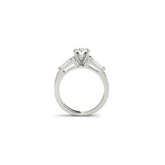 Classic Baguette Diamonds Fancy Solitaire Engagement Mounting in White Gold