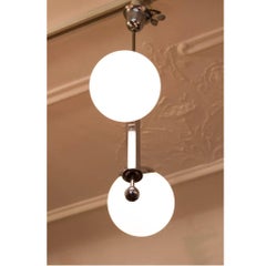 Classic Ball Lamp, Art Deco, circa 1920-1930, Chrome-Plated, White Glassballs