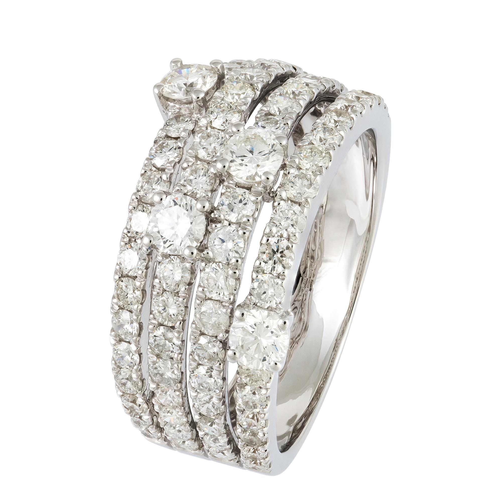 Im Angebot: Classic Band Weiß 18K Gold Weißer Diamant Ring für Sie () 4