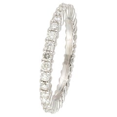 Classic Band White 18K Gold White Diamond Ring for Her