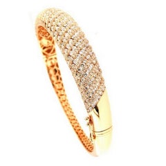Classic Bangle : 6 Ct Diamonds in 18K Rose Gold