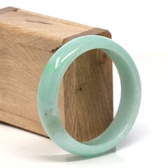 "Classic Bangle" Genuine Burmese Jadeite Jade Bangle Bracelet #128