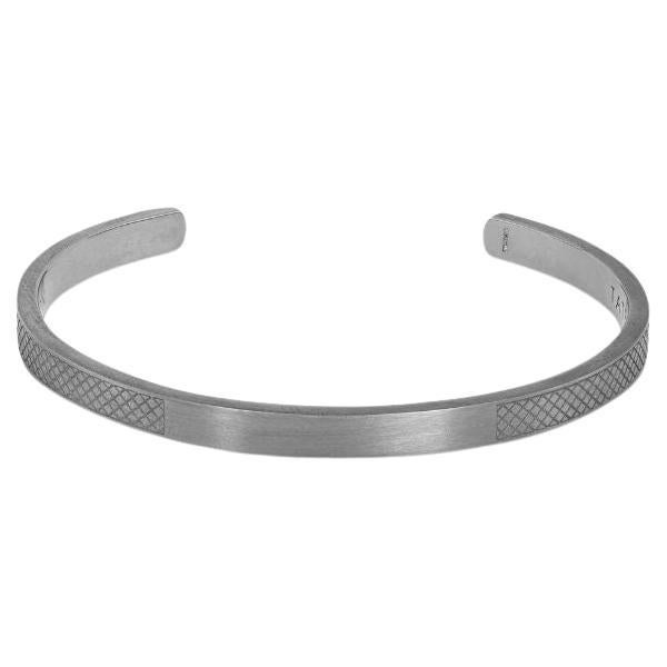 Classic Bangle in Black Rhodium Plated Sterling Silver, Size M For Sale