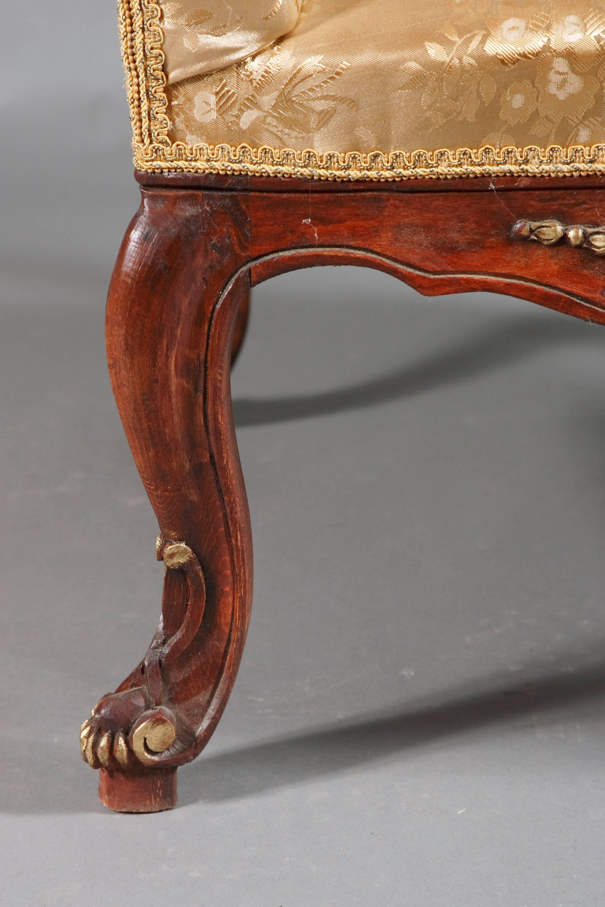 Hand-Crafted Classic Baroque Armchair in the antique Louis Quinze Style beech hand crafted