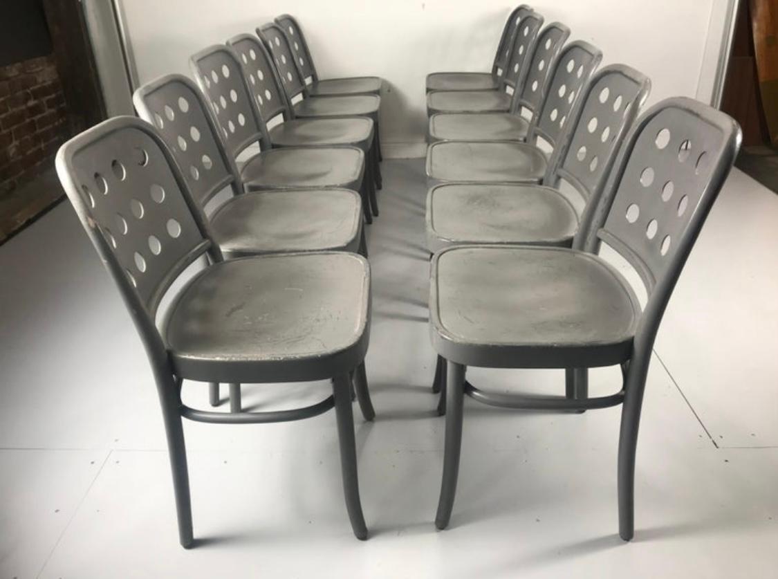 Classic Bauhaus Side Chairs 6010 Designed by Josef Hoffmann/ Oswald Haerdtl In Good Condition In Buffalo, NY
