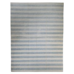 Classic Beachy Striped Kilim 12′ x 8'10