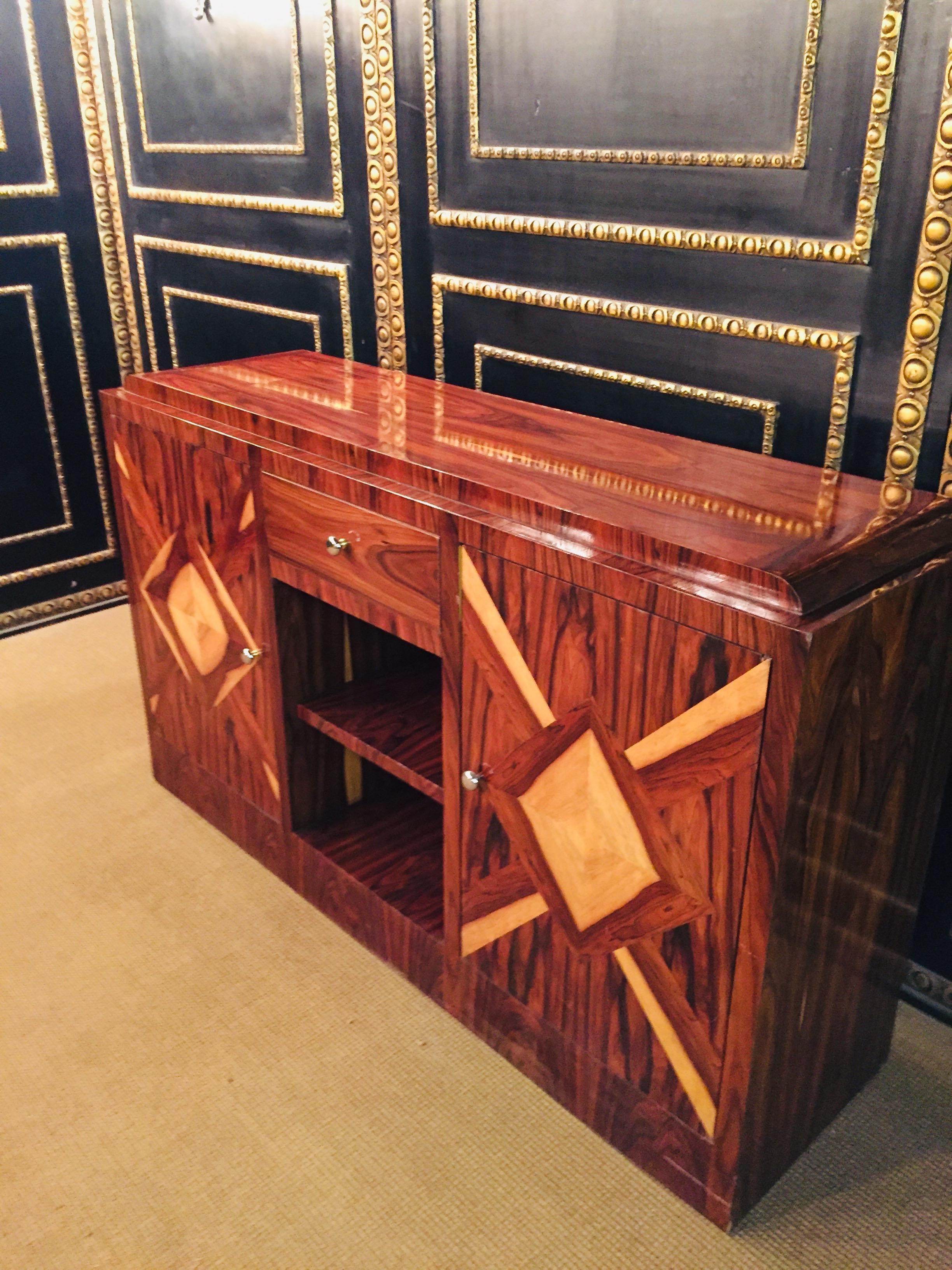 Wood Classic Beautiful Large Sideboard in Art Deco Style For Sale